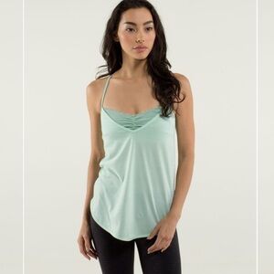 Lululemon Teal and Black Stripe Roll Out Tank